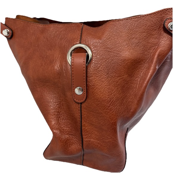 Carleton Los Angeles Brown Large‎ Soft Leather Purse Shoulder Bag w 2 Handles - Picture 6 of 8